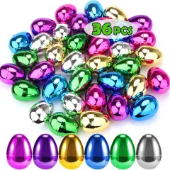 36 PCS Plastic Easter Eggs, 2.36" Easter Basket Stuffers for Toddler Kids