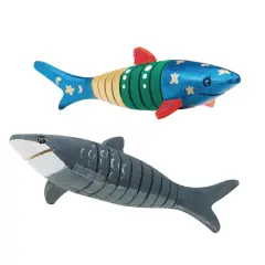 S&S Worldwide Flexible Wood Shark Craft Kit, Includes Wood Sharks, Paint & Brushes. Great For Shark Week Crafts. For Kids & Adults. Sharks are 4-1/2"l x 1-1/4"w. Makes 12.