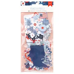 American Crafts Flags And Frills Ephemera Die-Cuts 65/Pkg-Gold Foil Icons