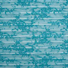 1 Yard Turquoise Floral Plisse Lace Designer Deadstock Polyester 56 inch Width