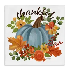 Autumnal Thankful Pumpkin Canvas Art