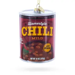 Chili Soup Can Glass Christmas Ornament