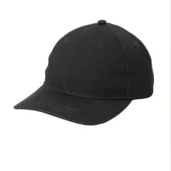 Port Authority&reg; Leather Strap Cap, Unstructured Mid-Profile Cotton Canvas Hat with Adjustable Leather Closure Black