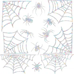 12 Pcs Spider Web and Spider Window Clings