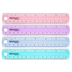 6" Plastic Ruler, Assorted Colors (No Color Choice)