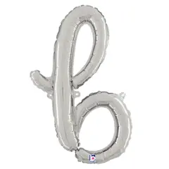 Betallic&reg; 24 Inch Script Letter Silver Air Fill Only Balloon