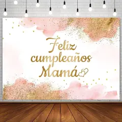 7x5ft Feliz Cumplea&ntilde;os Mama Backdrop Mom Birthday Party