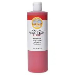Natural Earth Paint Natural Fluid Acrylik Paint - Scarlet Red, 473 ml