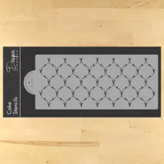 Victoria Scroll Cake Stencil Side | C1087 by Designer Stencils | Cake Decorating Tools | Baking Stencils for Royal Icing, Airbrush, Dusting Powder | Reusable Plastic Food Grade Stencil | Easy to Use