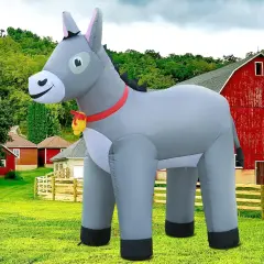 6FT Donkey Inflatables Christmas Spring, Farm Ranch Blow up Animals Cute, Decorations Outdoor Yard Built-in LED Lights Big Large Decor Party Farm Lawn Holiday Outside