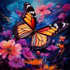 DIY Easy Butterfly Paint by Numbers Kit for Adults, Flowers Paint by Number Kits on Canvas for Beginners,Acrylic Painting Kits for Home Wall Decor 16 X 20 Inch.