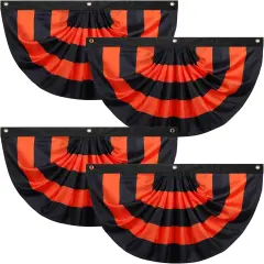 4 Pcs 3 x 1.5 ft Halloween Flag Bunting Half Fan
