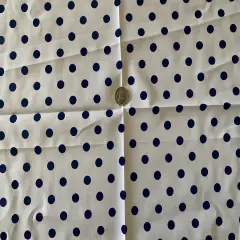 1 Yard Multi Color Small Polka Dot Poly Cotton Fabric for Crafts Bedding Sewing Masks 60" Width White-Navy
