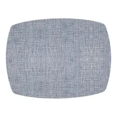 Linen Style Placemat with Rounded Corners Denim
