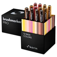 Karin Brushmarkers Pro Markers and Sets - Set of 12, Skin Colors