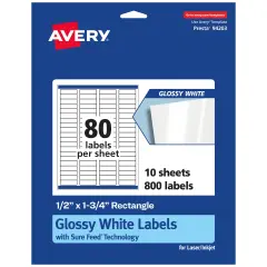 Avery Rectangle Labels with Sure Feed, .5" x 1.75"