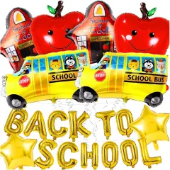 20Pcs Back to School Balloon, Welcome School Bus Foil Balloons