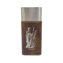 Cigar Case with Cutter - Demeter Goddess of Agriculture - Leather Rustic/Silver