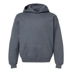 Gildan&reg; Youth Midweight Hooded Turtle Neck Long Sleeve Sweatshirt Dark Heather