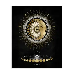 Stupell Industries Lunar Phrases Astrology Canvas Wall Art Design by Oliver Jeffries