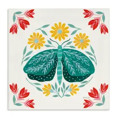 Stupell Industries Green Folk Butterfly Canvas Wall Art Design by Yvette St. Amant