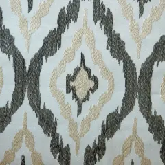 Embroidery Decorative Upholstery & Drapery Fabric 100% Polyester White/Jet Natural