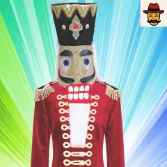 Classic Nutcracker Head Adult Costume Mask for Christmas and Holiday Events