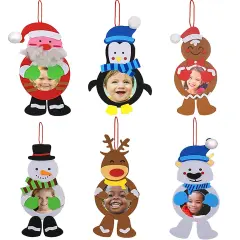 4E's Novelty Foam Kids Christmas Picture Frame Ornament Craft (12 Pack) Bulk Christmas Crafts for Kids Ages 4-8, 8-12 & Toddlers DIY Party Acitvity