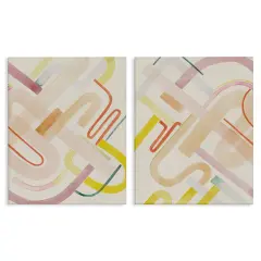 Stupell Industries Retro Neutral Patterns 2 pc Canvas Wall Art Set Design by Grace Popp