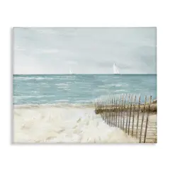 Stupell Industries Beach Footprints & Fence Canvas Wall Art Design by Ruane Manning