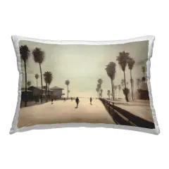 Tropical Beach Walkway Outdoor Printed Pillow Design by Noah Bay, 14 x 7 x 20