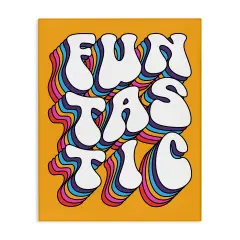 Stupell Industries Funtastic Groovy Typography Canvas Wall Art Design by Ahmed Sayeh Hussein