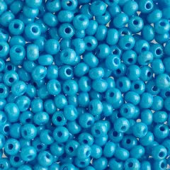 John Bead 6/0 Opaque Czech Glass Seed Beads, 100g Blue TerraDyed Chalk