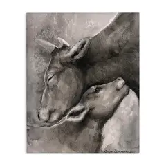 Stupell Industries Mother Cow & Calf Canvas Wall Art Design by George Dyachenko