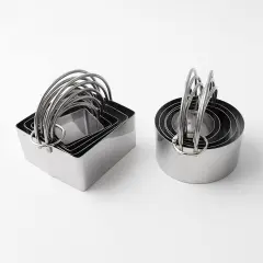 Cookie Cutters Set of 10, 5 Round and 5 Square Stainless Steel Handles