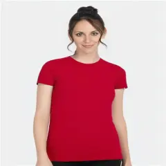 Tultex&reg; Women's Fine Jersey Slim Fit Crew Neck Short Sleeve T-Shirt Red