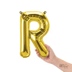 NorthStar Balloons&reg; 16" Gold Letter R Balloon Air Fill Only