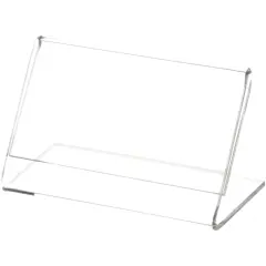 Plymor Clear Acrylic Sign Display / Literature Holder (Angled), 3.5" W x 2" H