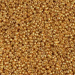 Miyuki Round Rocaille's Seed Beads Size 15/0 8.2g Duracoat Galvanized Gold