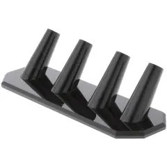 Plymor Black Acrylic Ring Finger Display, Four, 6.875" W x 2" D x 1.75" H
