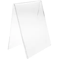 Plymor Clear Acrylic Folded A-Frame Holder for 1 Sign or Photo, 11" H x 8.5" W x 6" D
