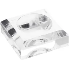 Plymor Clear Acrylic Square Display Base with Indented Circle to Hold Egg, Marble, Ball or Sphere, 2" W x 2" D x 0.75" H (1.5" Circle)