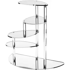 Plymor Mirrored Acrylic 4-Shelf Spiral Display Riser