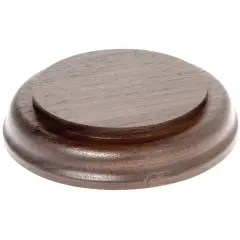Plymor Solid Walnut Round Wood Display Base with Ogee Edge, 3.75" W x 3.75" D x 0.75" H