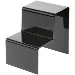 Plymor Black Acrylic 2-Step Solid Back Display Stairs, 8.25" H x 6" W x 8.75" D