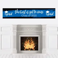 Big Dot of Happiness Blue 2025 Graduation Party Decorations Party Banner
