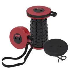 SoHo Urban Artist Collapsible Telescoping Stool with Upgraded Thick Cushion - Lightweight 2.46 lbs Pop Up Stool, Adjustable Seat Height 2.6'' to 17.6'', Portable with Non-Slip Base & Shoulder Strap