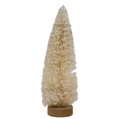 Flocked White Bottle Brush Tree 12"