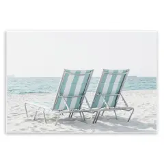 Stupell Industries Blue Beach Chairs Pair Wall Plaque Art Design by Elena Chukhlebova