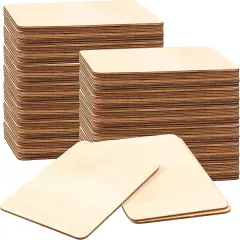 100 PCS Rectangle Unfinished Wood Pieces, 4 x 6 Inch